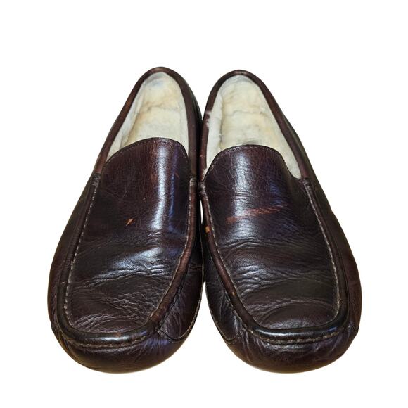 Ugg Men\'s Slippers Size 9 Dark Brown Leather F19018E Ascot
Shearling Lined main image 9